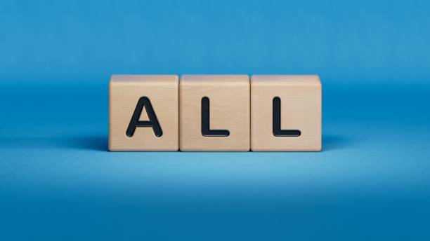 istock ALL text on wooden cubes.3D rendering on blue background. 1650719318