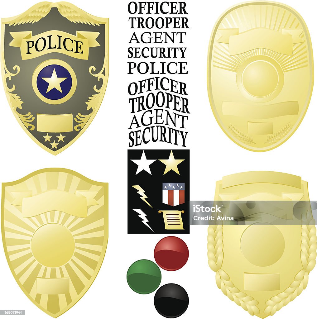 Law Enforcement tarjeta de imágenes vectoriales - arte vectorial de Insignia de policía libre de derechos