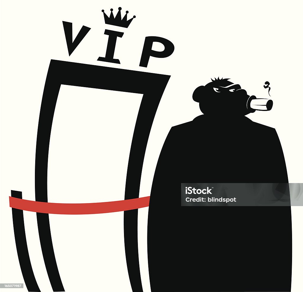 VIP Vip entrance with a bouncer. Bouncer - Security Staff stock vector