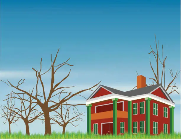 Vector illustration of empty house