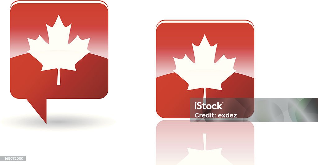 Bandeira do Canadá em vermelho - Royalty-free Bandeira do Canadá arte vetorial
