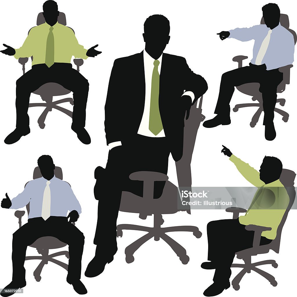Homme d'affaires en chaise de bureau série - clipart vectoriel de Adulte libre de droits