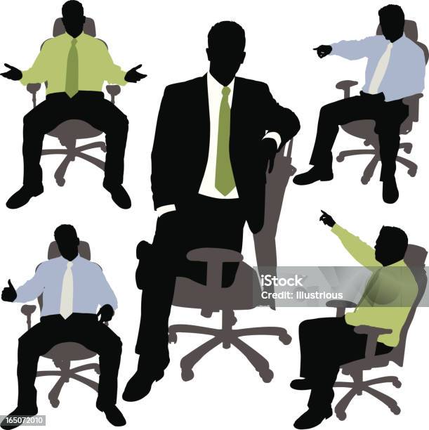 Homme Daffaires En Chaise De Bureau Série Vecteurs libres de droits et plus d'images vectorielles de Adulte - Adulte, Affaires, Affaires d'entreprise