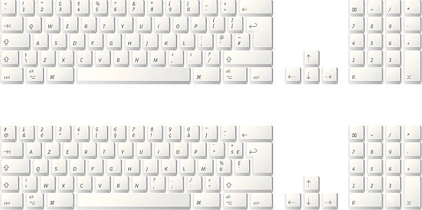 computer keyboard:  qwerty and azerty (vector) http://www.kern02.com/istock/isto04.jpg computer key stock illustrations