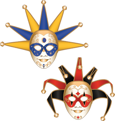 Court Jester/Joker Mardi Gras Masquerade Party Masks