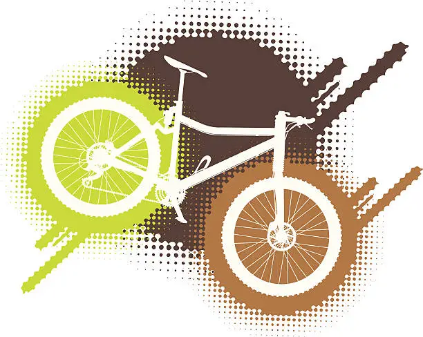 Vector illustration of dirty mountain bike design