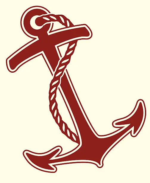 Vector illustration of Tattoo style Anchor