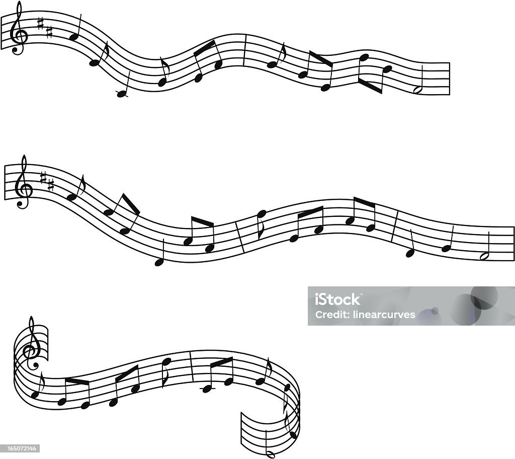 Музыкальные волны дизайн элементы - Векторная графика Ноты роялти-фри