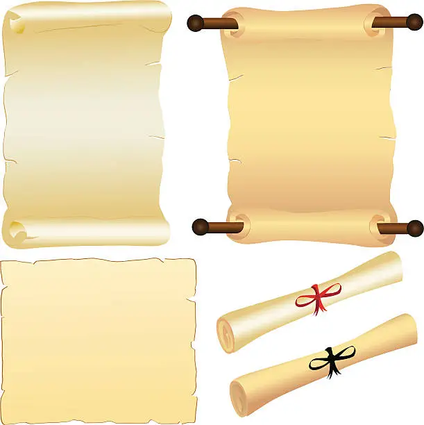 Vector illustration of Scrolls and Parchment