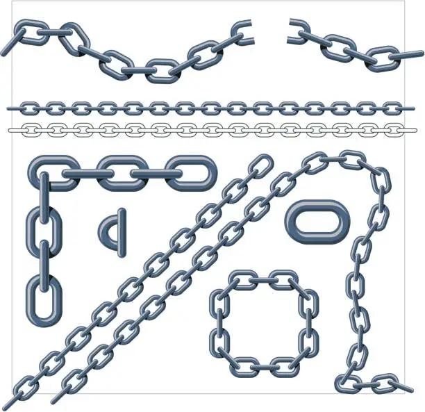 Vector illustration of Chain Link Grey