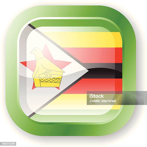 Ícone De Bandeira Do Zimbabué - Arte vetorial de stock e mais imagens de Amarelo - Amarelo, Bandeira, Bandeira Nacional