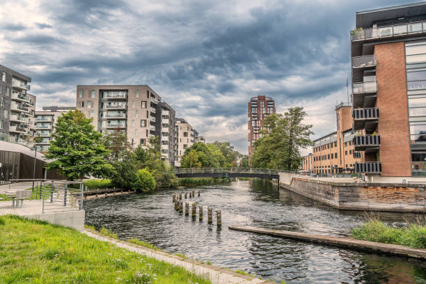 istock City center in Silkeborg at the river Gudenaa, Denmark 1650722086