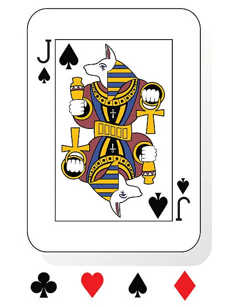 Vector illustration of Egyptian Jack-al Face Card