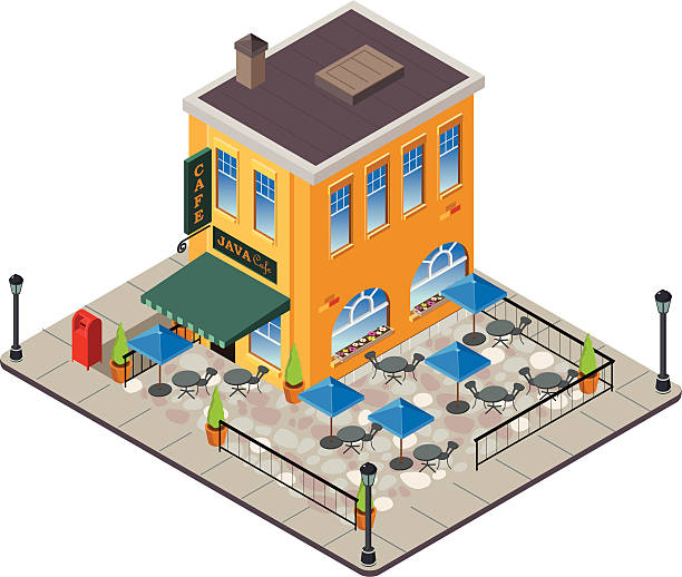 coffee shop im europäischen stil - sidewalk cafe stock-grafiken, -clipart, -cartoons und -symbole