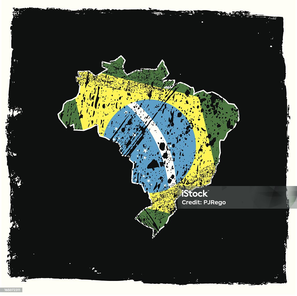 Brasilien Abstract Grunge-Serie - Lizenzfrei Abgerissen Vektorgrafik