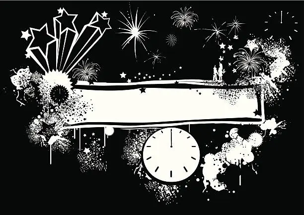Vector illustration of Happy New Year - Grunge