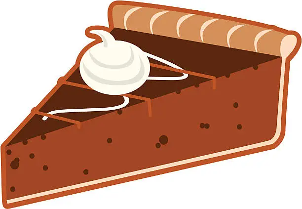 Vector illustration of Chocolate pie slice