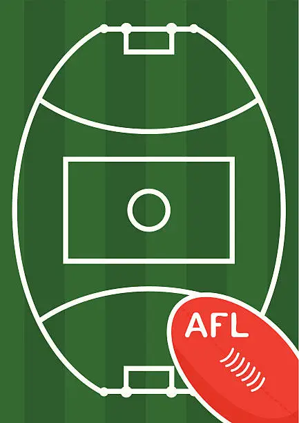 Vector illustration of Aussie Rules Oval
