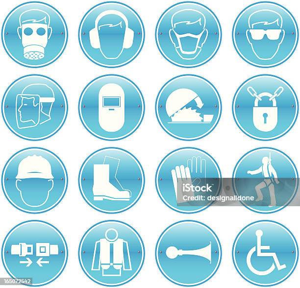 Work Safety Icons Stock Illustration - Download Image Now - Protection, Icon Symbol, Listening