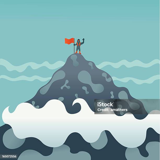 Summit Raggiunto - Immagini vettoriali stock e altre immagini di Alpinismo - Alpinismo, Vetta, Illustrazione