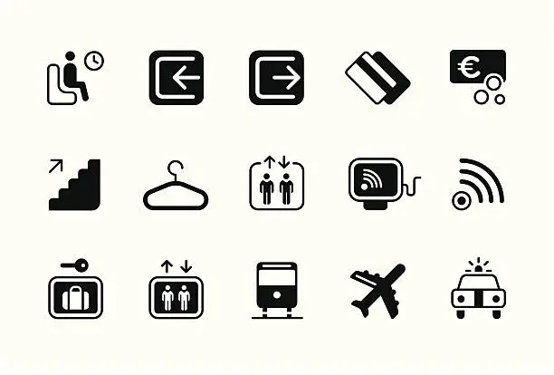 Vector illustration of signage icons – black – part 3