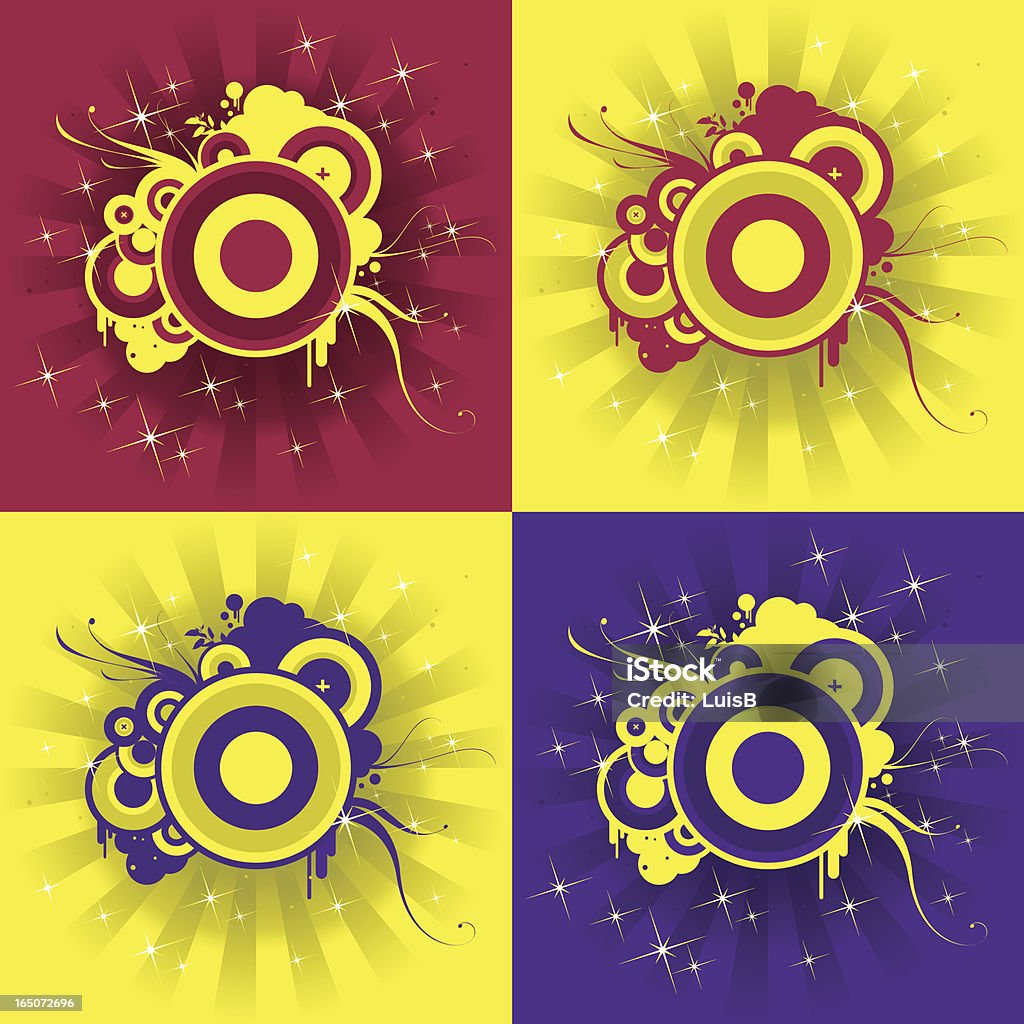 Círculos y bien iluminada - arte vectorial de Amarillo - Color libre de derechos