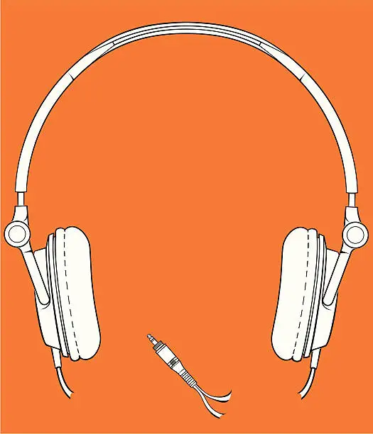 Vector illustration of white headphones