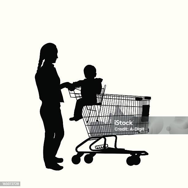 Babycomesshopping - Arte vetorial de stock e mais imagens de Bebé - Bebé, Figura para recortar, Mãe