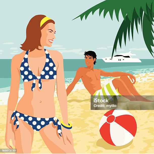 완벽한 대응시키십시오 해변에 대한 스톡 벡터 아트 및 기타 이미지 - 해변, 남자, 커플