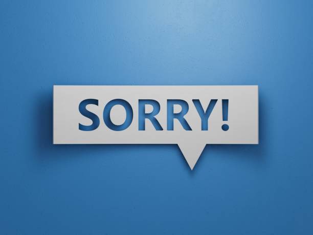 istock Speech Bubble. Sorry Message to Express Regret, Remorse, Apology for Error, Mistake, Guilt and Request Forgiveness. Concept With Word Written in Cut Out Paper. 3D Render. 1650727729