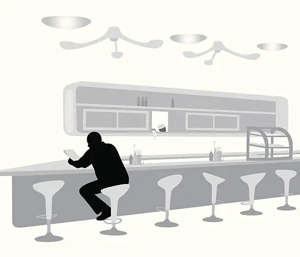 Vector illustration of Diner Vector Silhouette