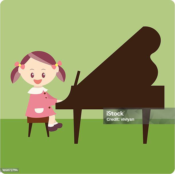 スクールガール演奏ピアノ - ピアノのベクターアート素材や画像を多数ご用意 - ピアノ, プレーする, 女性