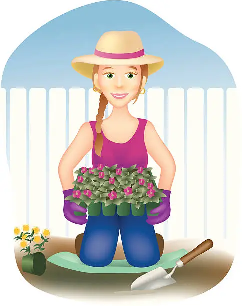 Vector illustration of Planting time