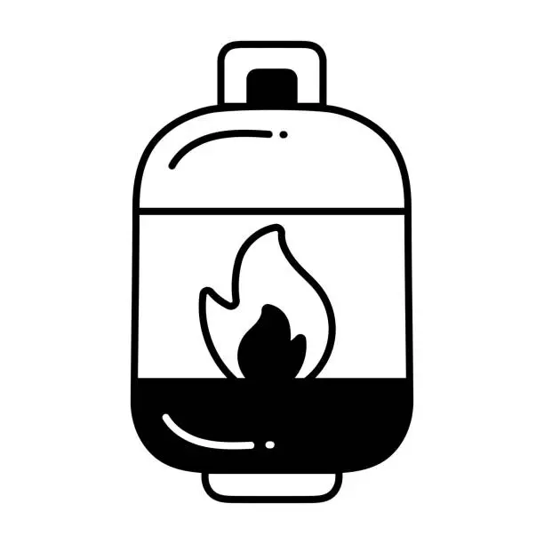 Vector illustration of Gas Cylinder doodle Icon Design illustration. Ecology Symbol on White background EPS 10 File