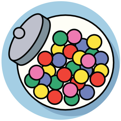 A vector icon of a candy jar.