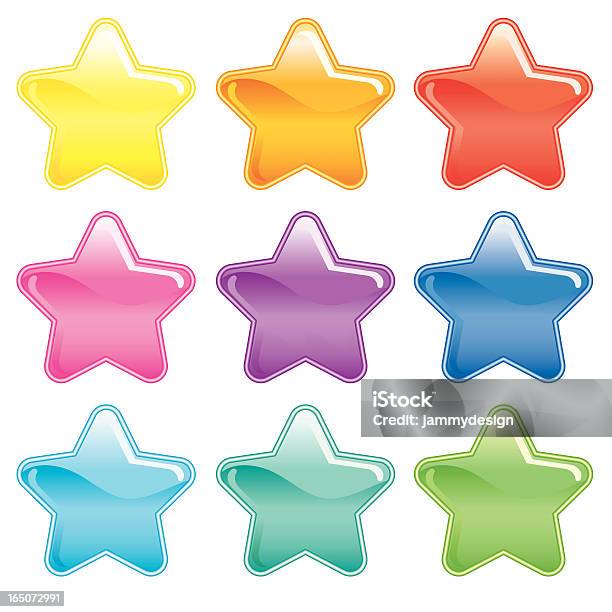Ilustración de Colorido Estrellas y más Vectores Libres de Derechos de Amarillo - Color - Amarillo - Color, Azul, Bebé