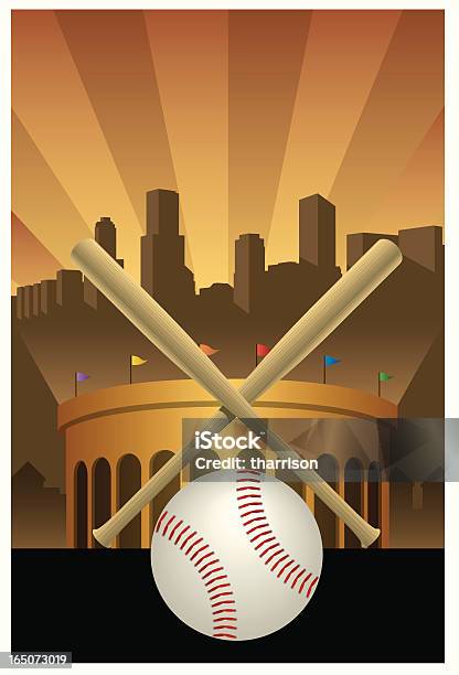 Wektor Plakat Baseball - Stockowe grafiki wektorowe i więcej obrazów Baseball - Baseball, Piłka do baseballu, Bez ludzi