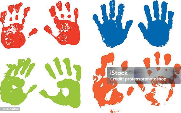 Handprints Stock Illustration - Download Image Now - Handprint, Child, Painting - Activity