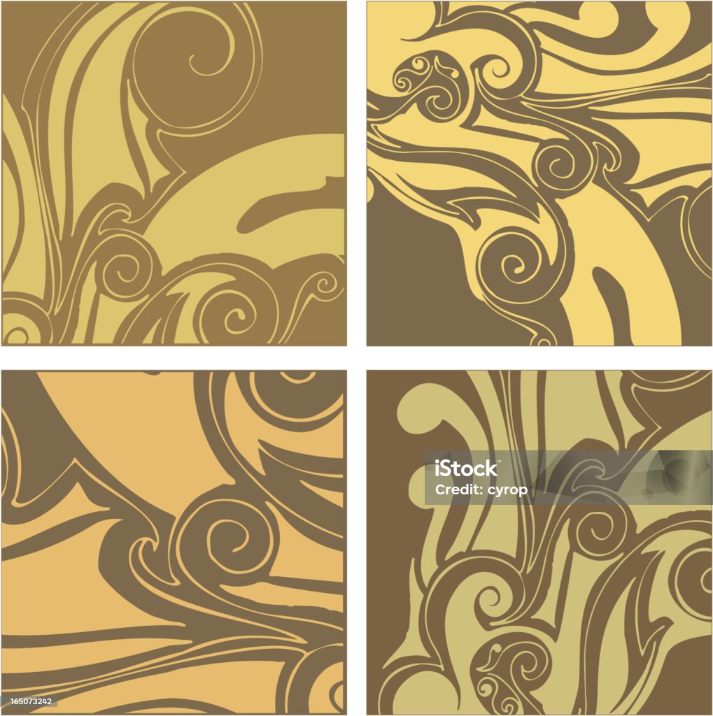 Geometry Curly Pattern Curly Pattern Squares Stock Illustration - Download Image Now ...