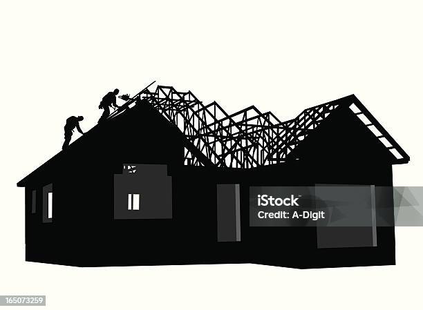 Auftragnehmer Stock Vektor Art und mehr Bilder von Baustelle - Baustelle, Dach, Wohnhaus