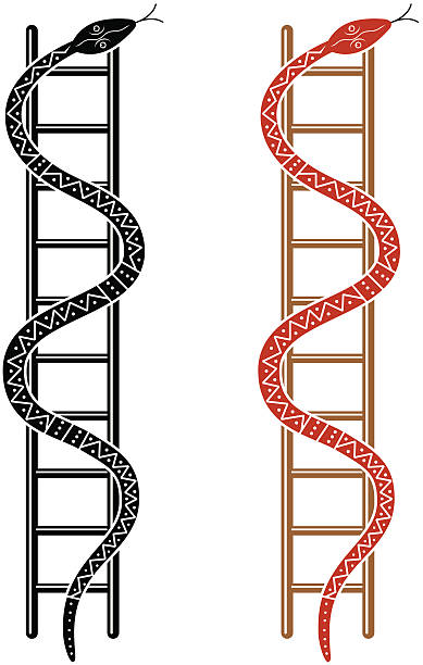 schlangen und leitern - snake ladder clambering recreational pursuit stock-grafiken, -clipart, -cartoons und -symbole
