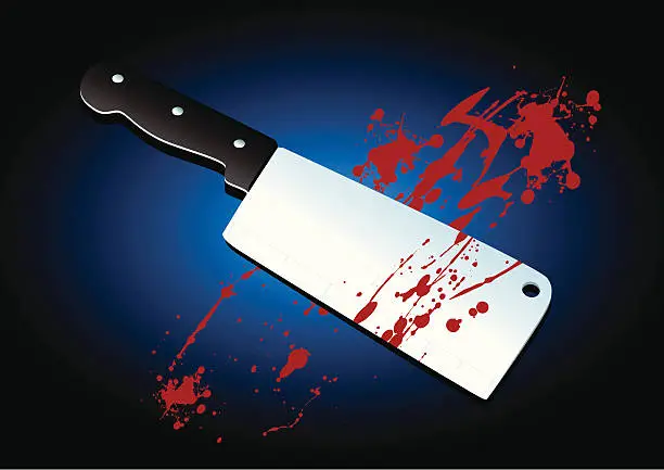 Vector illustration of Bloody cleaver