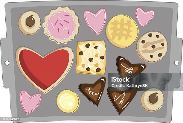 Cookies De Dia Dos Namorados - Arte vetorial de stock e mais imagens de Assadeira - Bandeja - Assadeira - Bandeja, Bolacha, Chocolate