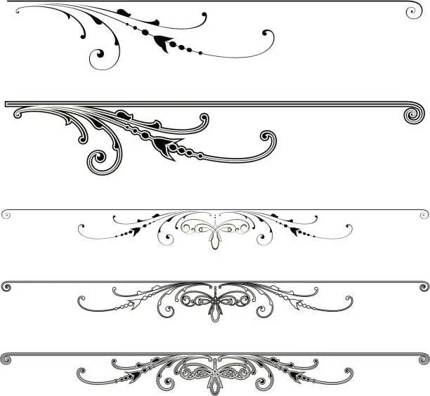 Vector illustration of Scroll Centres and Ends