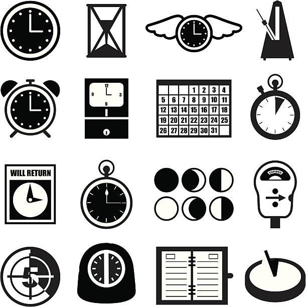 ilustraciones, imágenes clip art, dibujos animados e iconos de stock de concepto de elementos - time flies
