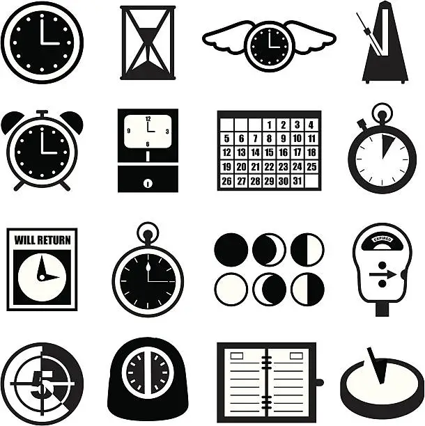 Vector illustration of Time Concept Elements