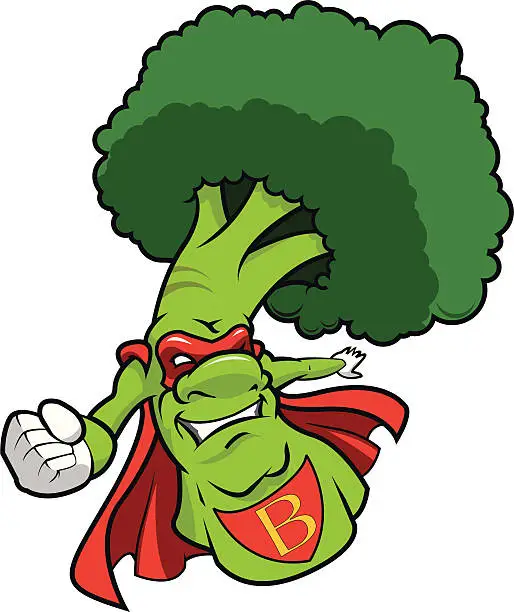 Vector illustration of Super Broccoli