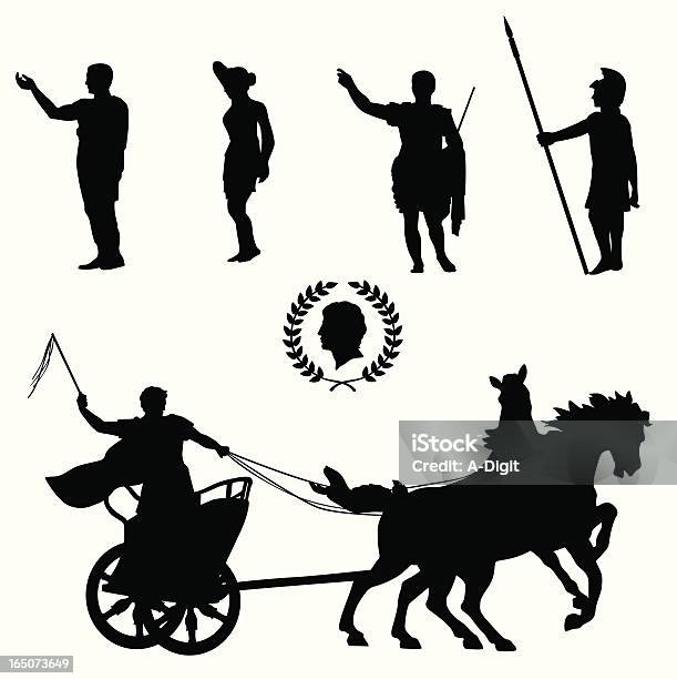 Roman Empire Vector Silhouette Stock Illustration - Download Image Now - Chariot, Roman, Ancient Rome