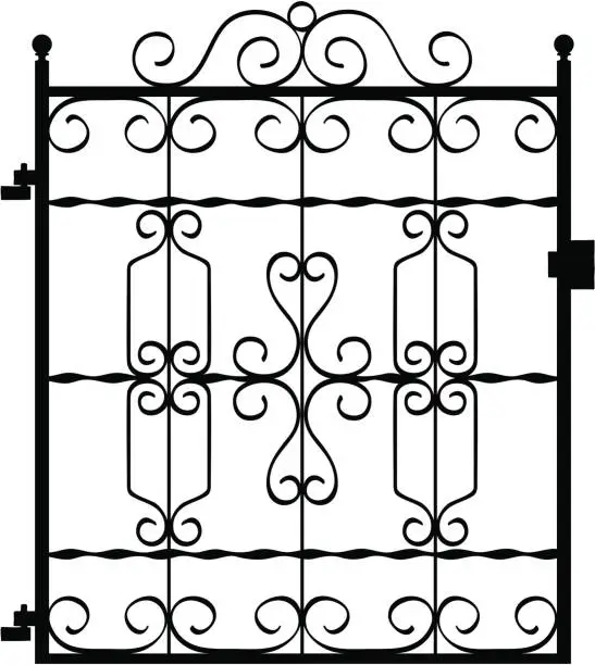 Vector illustration of Wrought-iron gate