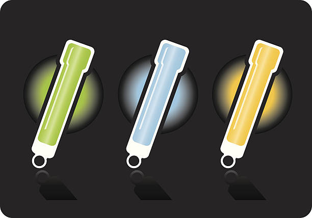 Glow Sticks 3 colored glow sticks glow stick stock illustrations